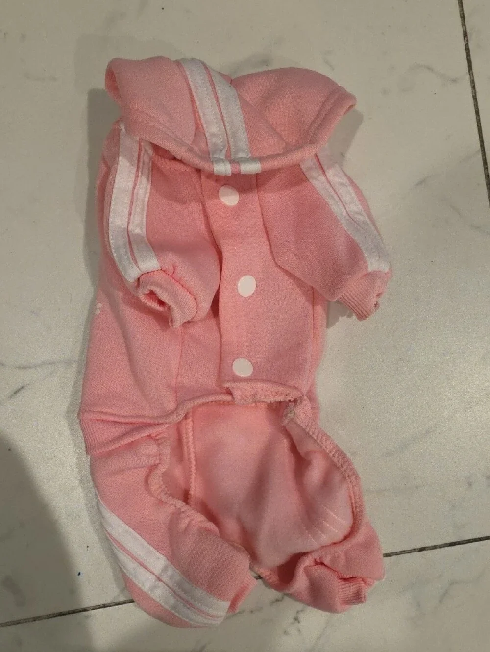 Pink 'adidog' Hooded Dog Jumpsuit - Soft Cotton Blend